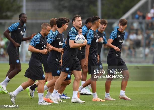 Of Napoli during a training session on July 30, 2023 in Dimaro, Italy.