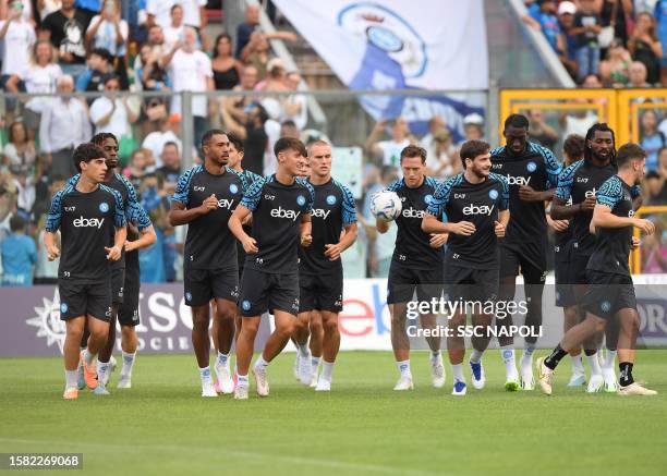 Of Napoli during a training session on July 30, 2023 in Dimaro, Italy.