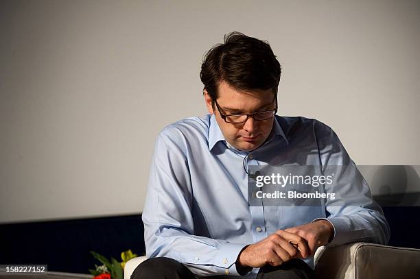 Andrew Mason, chief executive officer at Groupon Inc., pauses while speaking during a keynote address at the Mobile Loco conference 2012 in San...