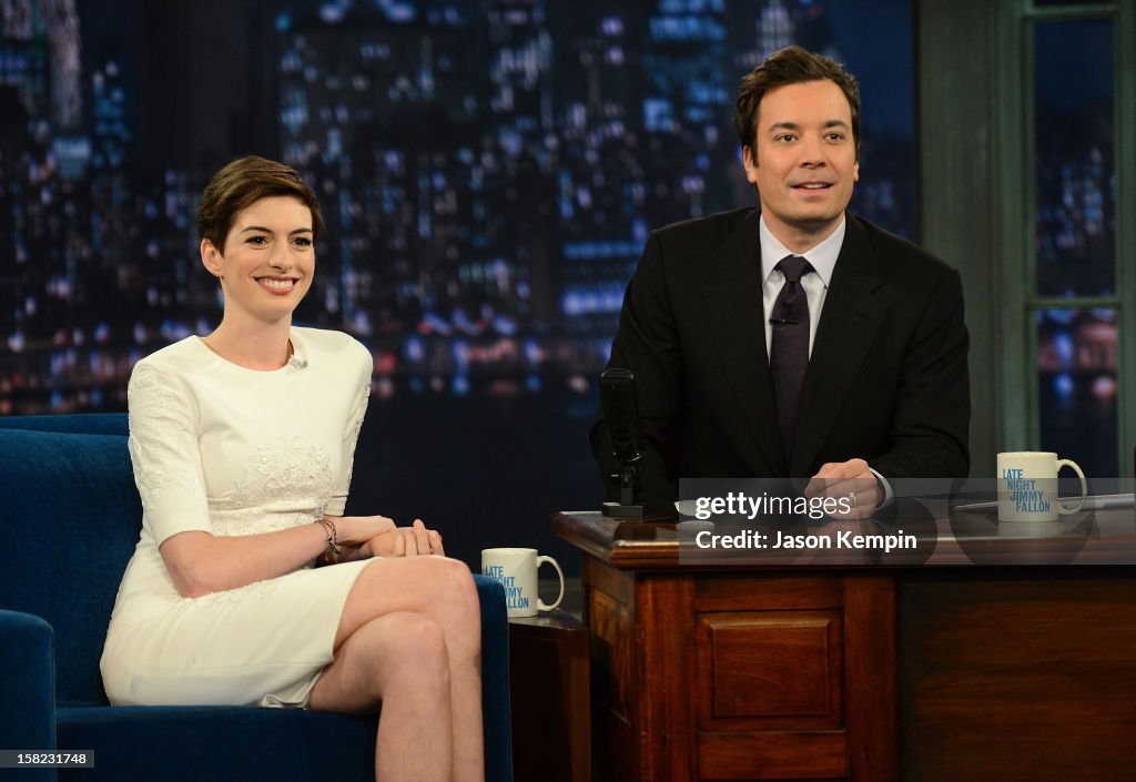 Anne Hathaway Visits "Late Night With Jimmy Fallon"