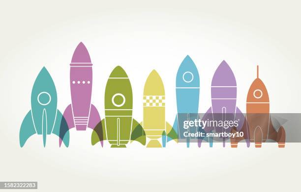 business startup launch rocket - cmyk farbmodell stock-grafiken, -clipart, -cartoons und -symbole