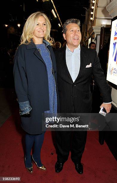 Neil Fox and wife Vicky arrive at the Gala Press Night performance of 'Viva Forever' at the Piccadilly Theatre on December 11, 2012 in London,...