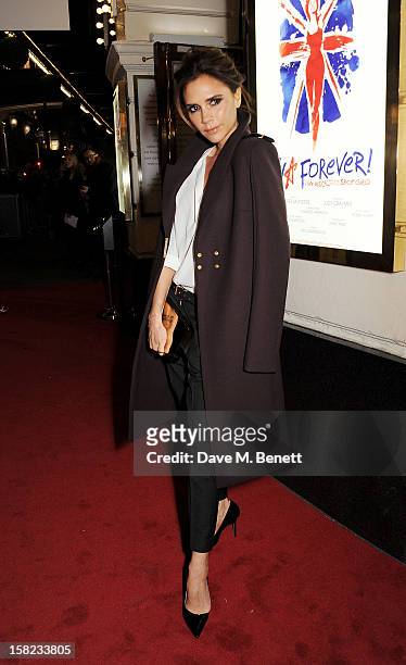 Victoria Beckham arrives at the Gala Press Night performance of 'Viva Forever' at the Piccadilly Theatre on December 11, 2012 in London, England.