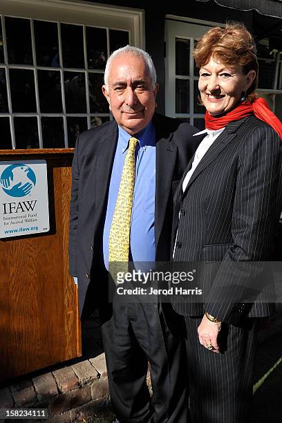 Actor Ben Stein and wife Alexandra Denman join the International Fund for Animal Welfare at a press conference urging consumers not to buy puppies...