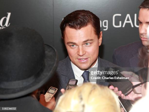 Actor Leonardo DiCaprio attends The Weinstein Company With The Hollywood Reporter, Samsung Galaxy And The Cinema Society Host A Screening Of "Django...