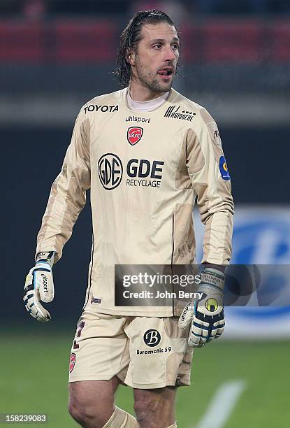 Nicolas Penneteau, goalkeeper of VAFC in action during the French Ligue 1 match between Valenciennes FC and Paris Saint-Germain FC at the Stade du...