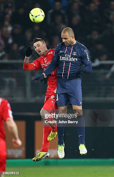 Anthony Le Tallec of VAFC and Alex Dias Da Costa of PSG fight for the ball during the French Ligue 1 match between Valenciennes FC and Paris...