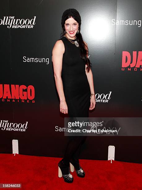 Actress Sarah Sophie Flicker attends The Weinstein Company With The Hollywood Reporter, Samsung Galaxy And The Cinema Society Host A Screening Of...