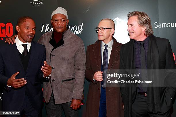 Actors Jamie Foxx, Samuel L. Jackson, Christoph Waltz and Don Johnson attend The Weinstein Company With The Hollywood Reporter, Samsung Galaxy And...