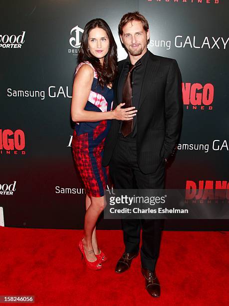Actors Jessica Lucas and Josh Lucas attend The Weinstein Company With The Hollywood Reporter, Samsung Galaxy And The Cinema Society Host A Screening...