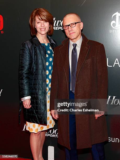 Judith Holste and actor Christoph Waltz attends The Weinstein Company With The Hollywood Reporter, Samsung Galaxy And The Cinema Society Host A...