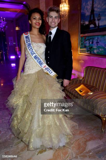 Miss Prestige National 2013 Auline Grac and designer Benoit Witkosky attend the The Bests Awards 2012 Ceremony at the Salons Hoche on December 11,...