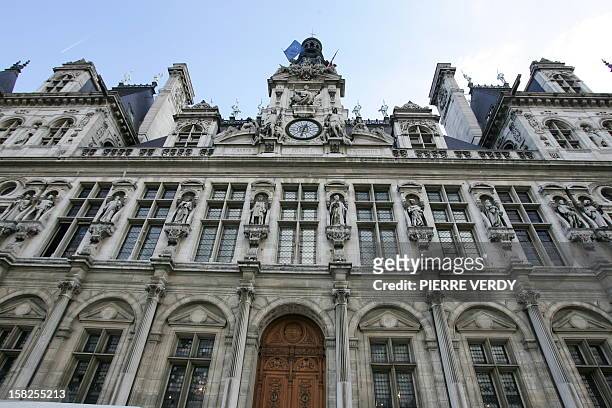 View taken 02 November 2006 of the City Hall in Paris. The first Town Hall was built in 1357 by the Leader of the Merchants Etienne Marcel. It...