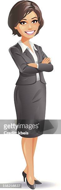 experienced businesswoman - older women in short skirts stock illustrations