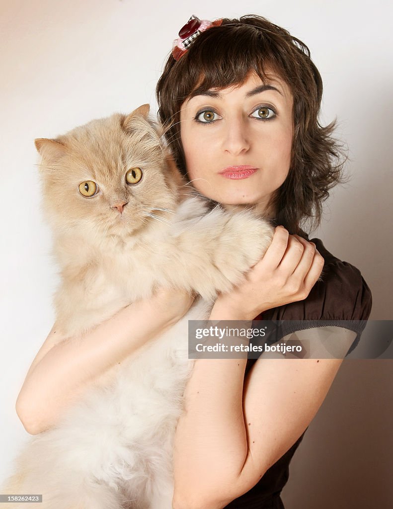 Woman and cat