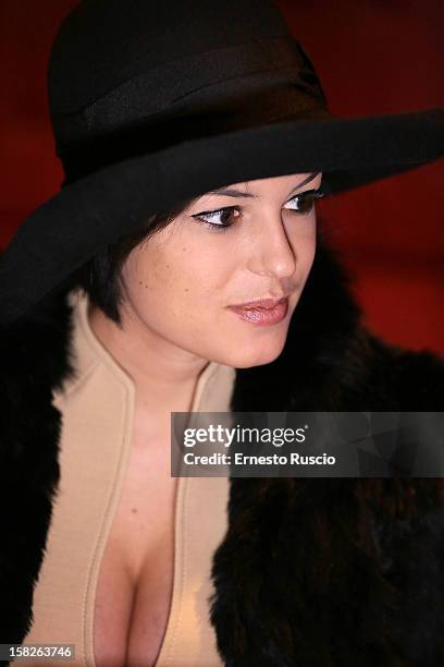 Sara Tommasi attends the Launch her book 'Ora Basta Parlo Io' at Elle Restaurant on December 12, 2012 in Rome, Italy.