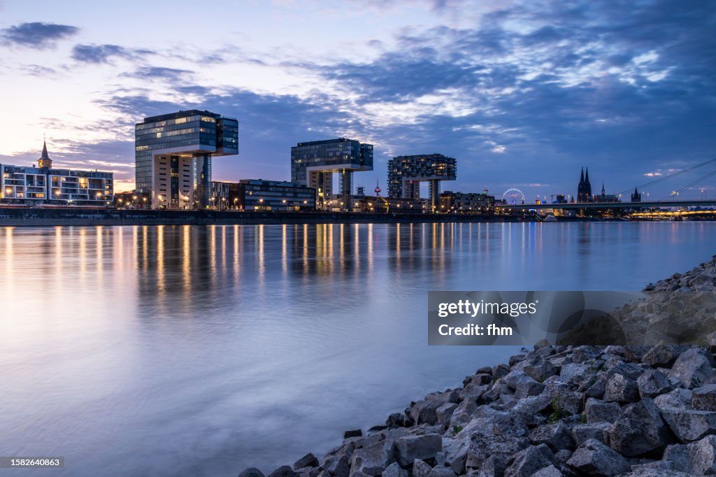 Cologne skyline at sunset (Germany)