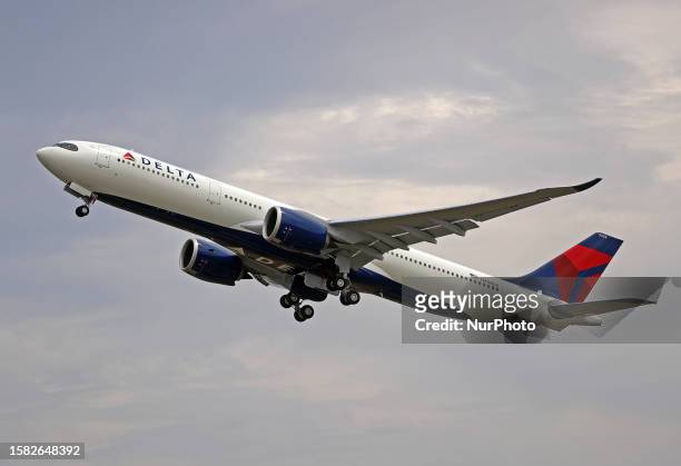 The Airbus A330-941 with registration N423DX is delivered by Airbus to Delta Airlines from Toulouse Blagnac airport, in Toulouse, on 28th July 2023....