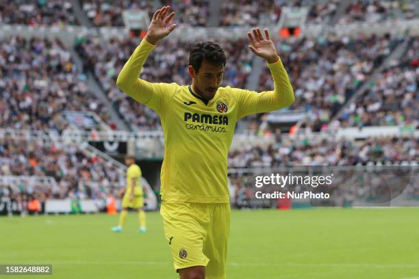Villareal's Dani Parejo during the Sela Cup match between Newcastle United and Villareal CF at St. James's Park, Newcastle on Sunday 6th August 2023.