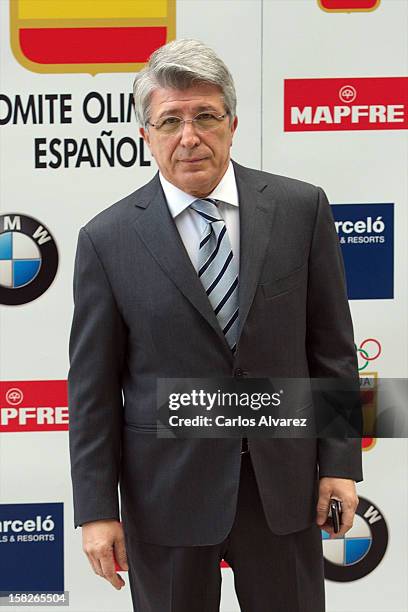 Athletico Madrid's President Enrique Cerezo attends Spanish Olympic Commitee Centenary Gala at El Canal theater on December 12, 2012 in Madrid, Spain.
