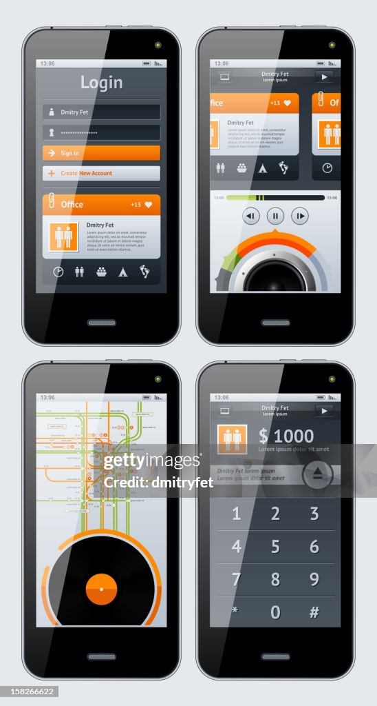 Cell Phones Interface Template Simple Vector Template Interface For Phone High-Res Vector Graphic ...