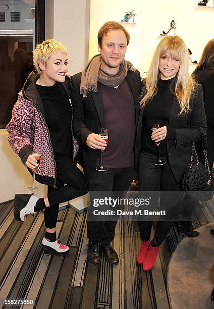 Jaime Winstone, Nicholas Kirkwood and Jo Wood attend a Christmas drinks hosted by designer Nicholas Kirkwood to celebrate his partnership with...