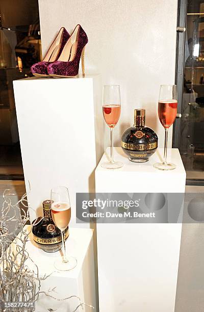 General view of the atmosphere at a Christmas drinks hosted by designer Nicholas Kirkwood to celebrate his partnership with Chambord black raspberry...