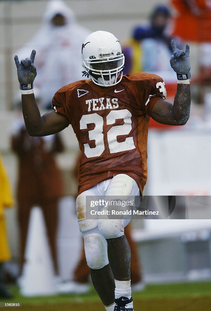 Texas Benson celebrates touchdown