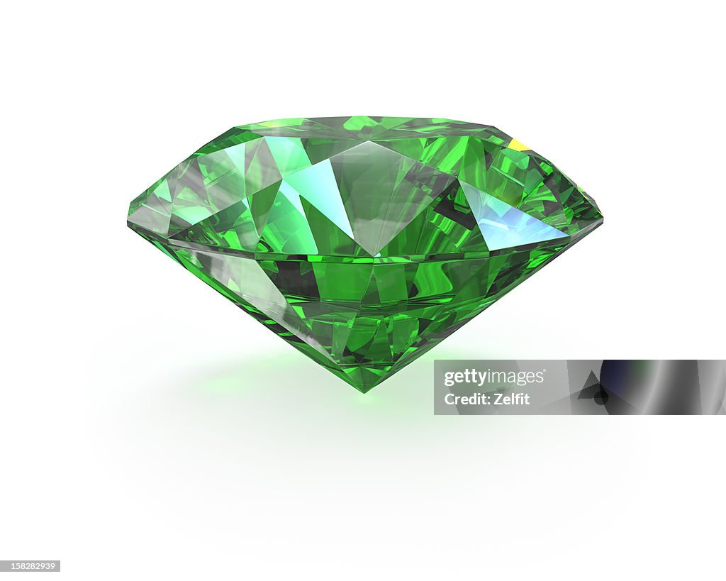 Green round cut emerald
