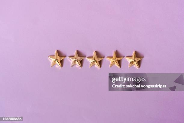 concept of excellence, gold stars, five stars, review, rating satisfaction concept, the best excellent business services rating customer experience concept - tag 5 stock pictures, royalty-free photos & images