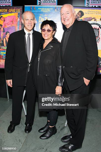 Director of MoMa Glenn Lowry, Mera Rubell and Donald Rubell attend The Museum of Modern Art's Jazz Interlude Gala at Museum of Modern Art on December...