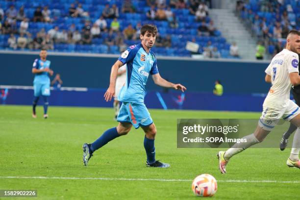 Zelimkhan Bakaev of Zenit seen during the Russian Premier League football match between Zenit Saint Petersburg and Dynamo Moscow at Gazprom Arena....