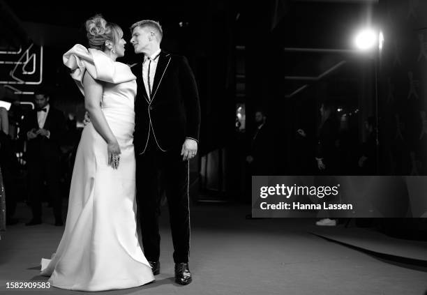 Audrey Griffen and Osher Günsberg attends the 63rd TV WEEK Logie Awards at The Star, Sydney on July 30, 2023 in Sydney, Australia.