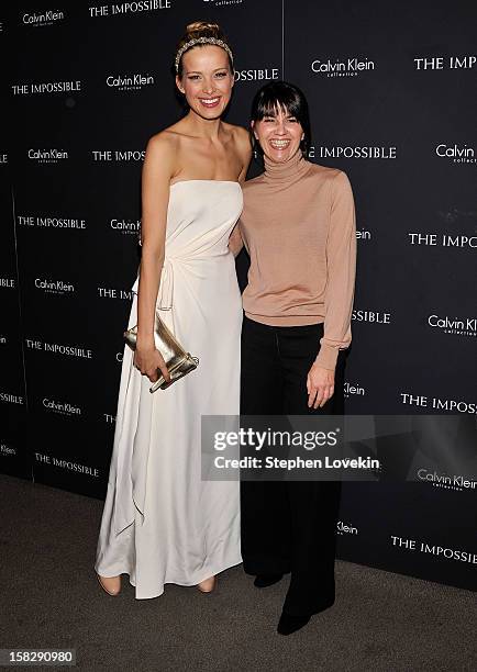 Model Petra Nemcova and Maria Belon attend "The Impossible" New York special screening at Museum of Art and Design on December 12, 2012 in New York...
