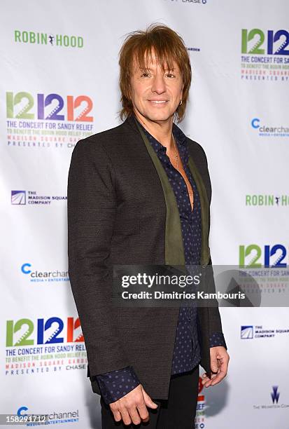 Richie Sambora attends "12-12-12" a concert benefiting The Robin Hood Relief Fund to aid the victims of Hurricane Sandy presented by Clear Channel...