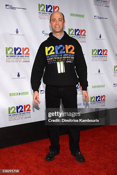 David Saltzman attends "12-12-12" a concert benefiting The Robin Hood Relief Fund to aid the victims of Hurricane Sandy presented by Clear Channel...