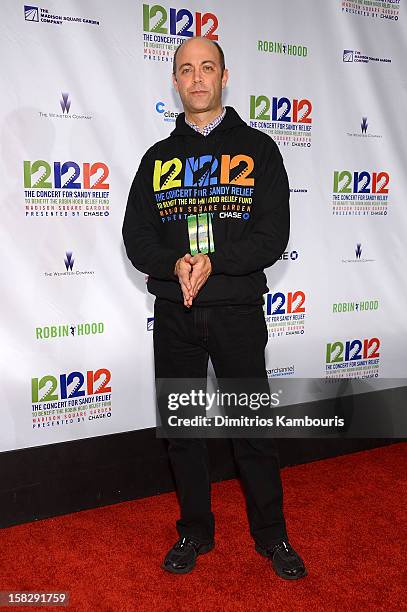 David Saltzman attends "12-12-12" a concert benefiting The Robin Hood Relief Fund to aid the victims of Hurricane Sandy presented by Clear Channel...