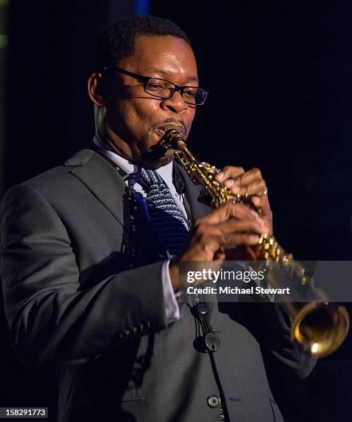 Musician Ravi Coltrane attends The Museum of Modern Art's Jazz Interlude Gala after party at Museum of Modern Art on December 12, 2012 in New York...