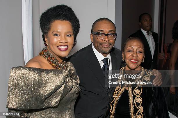 Event chair Sherry Bronfman, director Spike Lee and Pat Ramsay attend The Museum of Modern Art's Jazz Interlude Gala after party at Museum of Modern...