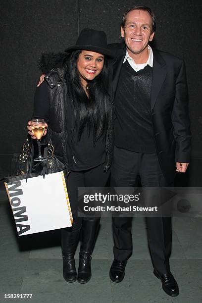Anel Pla and author James Hester attend The Museum of Modern Art's Jazz Interlude Gala after party at Museum of Modern Art on December 12, 2012 in...