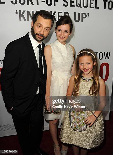 Director Judd Apatow, actress Maude Apatow and actress Iris Apatow attend the premiere of Universal Pictures' "This Is 40" at Grauman's Chinese...