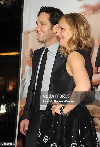 Actor Paul Rudd and wife Julie Yaeger attend the premiere of Universal Pictures' "This Is 40" at Grauman's Chinese Theatre on December 12, 2012 in...