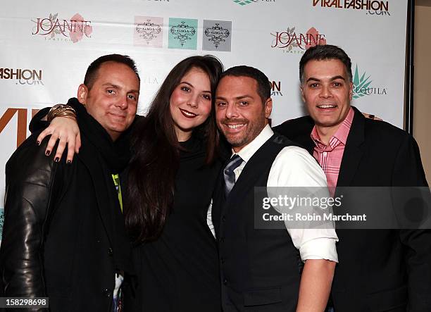 Jamie Mazzei, Natali Germanotta, Christian Fleres and Vincent Cascio attend the Viral Fashion launch party at Joanne Trattoria on December 12, 2012...