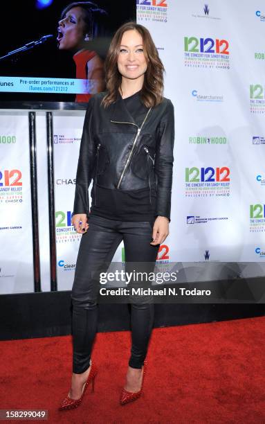 Olivia Wilde attends 12-12-12 the Concert for Sandy Relief at Madison Square Garden on December 12, 2012 in New York City.