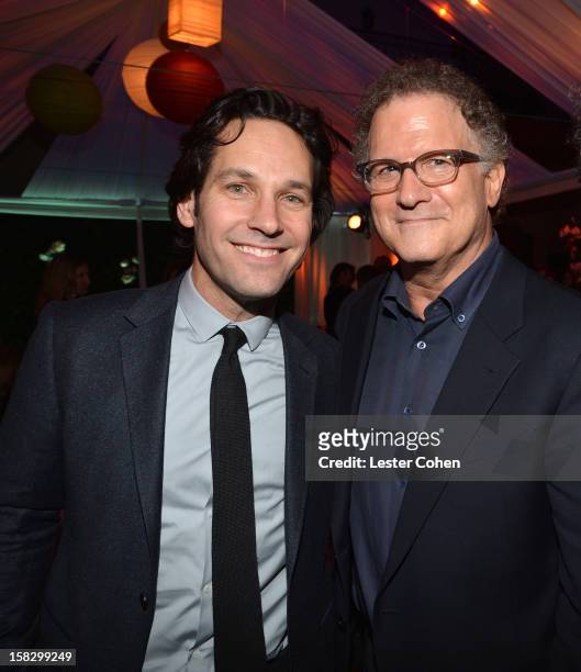 Actors Paul Rudd and Albert Brooks attend "This Is 40" - Los Angeles Premiere - After Party at Grauman's Chinese Theatre on December 12, 2012 in...