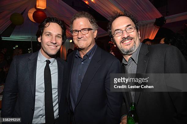 Actors Paul Rudd, Albert Brooks and Robert Smigel attend "This Is 40" - Los Angeles Premiere - After Party at Grauman's Chinese Theatre on December...