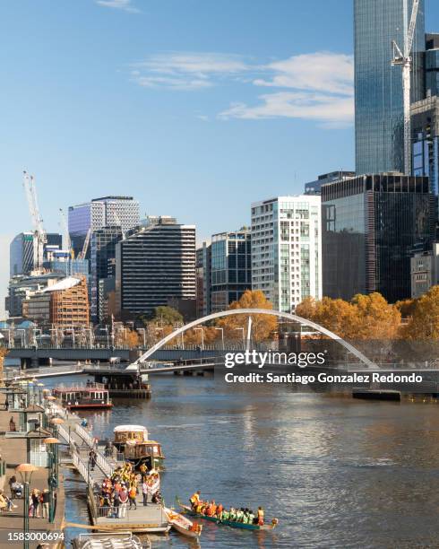 a view of the suburb of southbank in the city of melbourne. - melbourne racing stock pictures, royalty-free photos & images