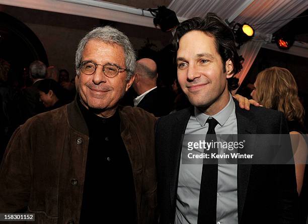 Ron Meyer, President and CEO, Universal Studios and actor Paul Rudd pose at the after party for the premiere of Universal Pictures' "This is 40" at...