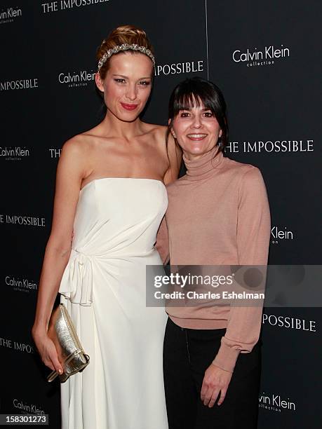 Tsunami survivors Petra Nemcova and Maria Belon attend "The Impossible" screening at the Museum of Art and Design on December 12, 2012 in New York...