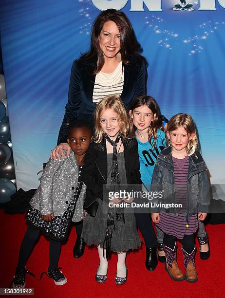 Actress Joely Fisher and daughters Olivia Luna Fisher-Duddy and True Harlow Fisher-Duddy attend the opening night of Disney On Ice's "Dare To Dream"...